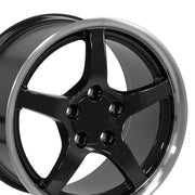 OE Wheels CV05 17x9.5 5x120.65 54et Gloss Black Machined Lip Wheel SET