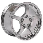 OE Wheels CV05 17x9.5 / 18x10.5 5x120.65 Chrome Staggered Wheel SET