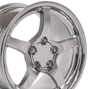 OE Wheels CV05 17x9.5 / 18x10.5 5x120.65 Chrome Staggered Wheel SET