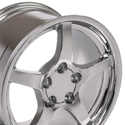 OE Wheels CV05 17x9.5 / 18x10.5 5x120.65 Chrome Staggered Wheel SET