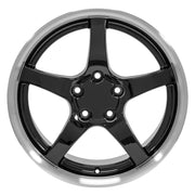 18x9.5 CV05 Gloss Black Machined Lip - 5x120.65 +54ET