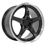 Set(4) 18x9.5 &amp; 18x10.5 CV05 Gloss Black Machined Lip - 5x120.65 +54ET