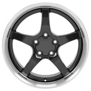 Set(4) 18x9.5 &amp; 18x10.5 CV05 Gloss Black Machined Lip - 5x120.65 +54ET