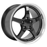 OE Wheels CV05 17x9.5 / 18x10.5 5x120.65 Gloss Black Machined Lip Staggered Wheel SET
