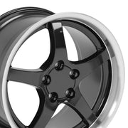 OE Wheels CV05 17x9.5 / 18x10.5 5x120.65 Gloss Black Machined Lip Staggered Wheel SET