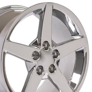 OE Wheels CV06 18x9.5 / 19x10 5x120.65 Chrome Staggered Wheel SET