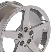 OE Wheels CV06 18x9.5 / 19x10 5x120.65 Chrome Staggered Wheel SET