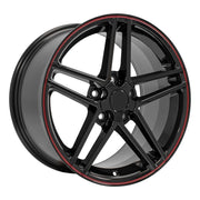 Set(4) 18x9.5 CV07A Gloss Black Redline - 5x120.65 +56ET