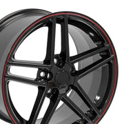 Set(4) 18x9.5 CV07A Gloss Black Redline - 5x120.65 +56ET