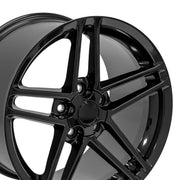 OE Wheels CV07 17x9.5 / 18x10.5 5x120.65 Gloss Black Staggered Wheel SET