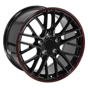 Set(4) 17x9.5 CV08A Gloss Black Redline - 5x120.65 +54ET