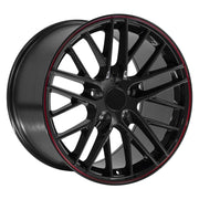 Set(4) 18x8.5 &amp; 18x10.5 CV08B Gloss Black Redline - 5x120.65 +56ET