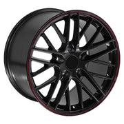 Set(4) 18x8.5 &amp; 18x10.5 CV08B Gloss Black Redline - 5x120.65 +56ET