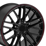OE Wheels CV08 17x9.5 / 18x10.5 5x120.65 Gloss Black Redline Staggered Wheel SET