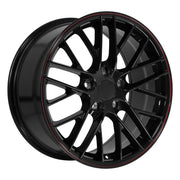 OE Wheels CV08 18x8.5 5x120.65 Gloss Black Redline Wheels 245-40-18 Ironman iMove GEN 3 Tires SET