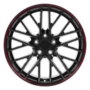 OE Wheels CV08 18x8.5 / 19x10 5x120.65 Gloss Black Redline Staggered Wheel SET