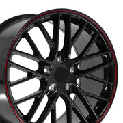 OE Wheels CV08 18x8.5 / 19x10 5x120.65 Gloss Black Redline Staggered Wheel SET