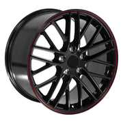 OE Wheels CV08 18x8.5 / 19x10 5x120.65 Gloss Black Redline Staggered Wheel SET
