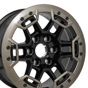 Set(4) 17x8 CV12 Gloss Black Machined with Argent Metallic Trim Ring - 6x139.7 +24ET