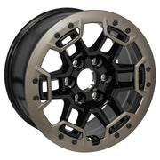 Set(4) 17x8 CV12 Gloss Black Machined with Argent Metallic Trim Ring - 6x139.7 +24ET