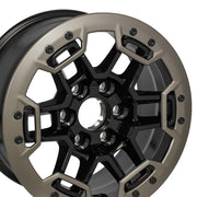17x8 CV12 Gloss Black Machined with Argent Metallic Trim Ring - 6x139.7 +24ET
