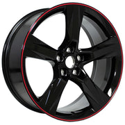 Set(4) 20x8.5 &amp; 20x9.5 CV16 Gloss Black Redline - 5x120 +25ET