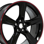 Set(4) 20x8.5 &amp; 20x9.5 CV16 Gloss Black Redline - 5x120 +25ET
