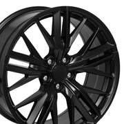 Set(4) 20x8.5 &amp; 20x9.5 CV25 Satin Black - 5x120 +25ET
