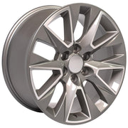 OE Wheels CV26 20x9 6x139.7 Gloss Silver Machined Wheels 275-55-20 Goodyear Eagle LS2 Tires SET