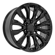 OE Wheels CV30 22x9 6x139.7 Gloss Black Wheels 285-45-22 Ironman iMove GEN 2 SUV Tires TPMS SET