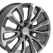Set(4) 22x9 CV30B Gloss Gunmetal Machined - 6x139.7 +28ET