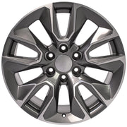 OE Wheels CV32 20x9 6x139.7 Gloss Gunmetal Machined Wheels 275-55-20 Goodyear Eagle LS2 Tires SET