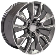 OE Wheels CV32 20x9 6x139.7 Gloss Gunmetal Machined Wheels 275-55-20 Goodyear Eagle LS2 Tires SET