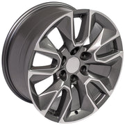 OE Wheels CV32 20x9 6x139.7 Gloss Gunmetal Machined Wheels 275-55-20 Goodyear Eagle LS2 Tires SET