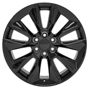 22" Replica Wheels fit Chevrolet Silverado 1500 - CV32 Gloss Black 22x9, Bridgestone Tires Set