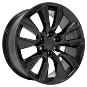 22" Replica Wheels fit Chevrolet Silverado 1500 - CV32 Gloss Black 22x9, Sailun Tires &amp; TPMS Set