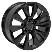 22" Replica Wheels fit Chevrolet Silverado 1500 - CV32 Gloss Black 22x9, Goodyear Tires Set