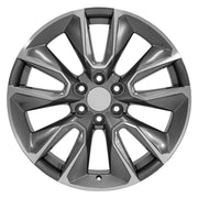 22" Replica Wheels fit Chevrolet Silverado 1500 - CV32 Gloss Gunmetal Machined 22x9, Sailun Tires &amp; TPMS Set