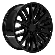 Set(4) 22x9 CV33 Gloss Black - 6x139.7 +28ET with 285/45r22 TBB TS-37 AT Tires
