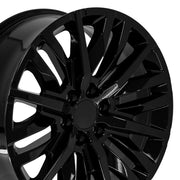 OE Wheels CV33 22x9 6x139.7 28et Gloss Black Wheel SET