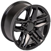18" Replica Wheels fit Chevrolet Silverado 1500 - CV34B Gloss Black 18x8.5, Sailun Tires Set