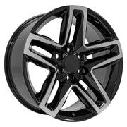 OE Wheels CV34 20x9 6x139.7 Gloss Black Machined Wheels 275-55-20 Bridgestone Dueler Alenza HL Plus Tires TPMS SET