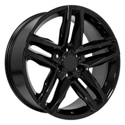 OE Wheels CV34 22x9 6x139.7 Gloss Black Wheels 285/45r22 TBB TS-37 AT Tires TPMS SET