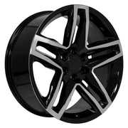 OE Wheels CV34 22x9 6x139.7 Gloss Black Machined Wheels 285-45-22 Goodyear Eagle Sport Tires TPMS SET