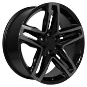 22" Replica Wheels fit Chevrolet Silverado 1500 - CV34B Gloss Black Machined with Tinted Clear 22x9, Sailun Tires &amp; TPMS Set