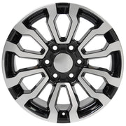 18" Replica Wheels fit GMC Sierra 1500 - CV35 Gloss Black Machined 18x8.5, Sailun Tires Set