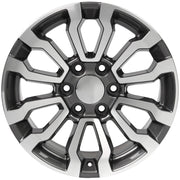 OE Wheels CV35 18x8.5 6x139.7 Gloss Gunmetal Machined Wheels 275-65-18 Ironman All Country A/T2 Tires TPMS SET