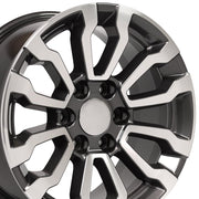 Set(4) 18x8.5 CV35 Gloss Gunmetal Machined - 6x139.7 +26ET