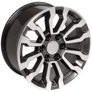 Set(4) 18x8.5 CV35 Gloss Gunmetal Machined - 6x139.7 +26ET with 275/65r18 Ironman All Country AT-X Tires