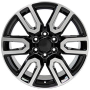 20" Replica Wheels fit GMC Sierra 1500 - CV36 Gloss Black Machined 20x9, Bridgestone Tires Set